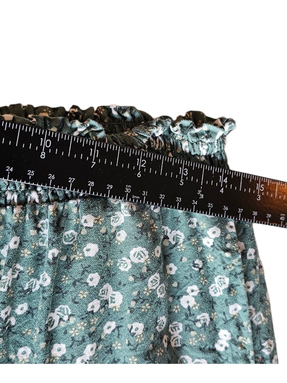 Universal Thread Green Floral Tiered Midi Skirt Cottagecore Prairie Boho Pockets - Picture 6 of 6